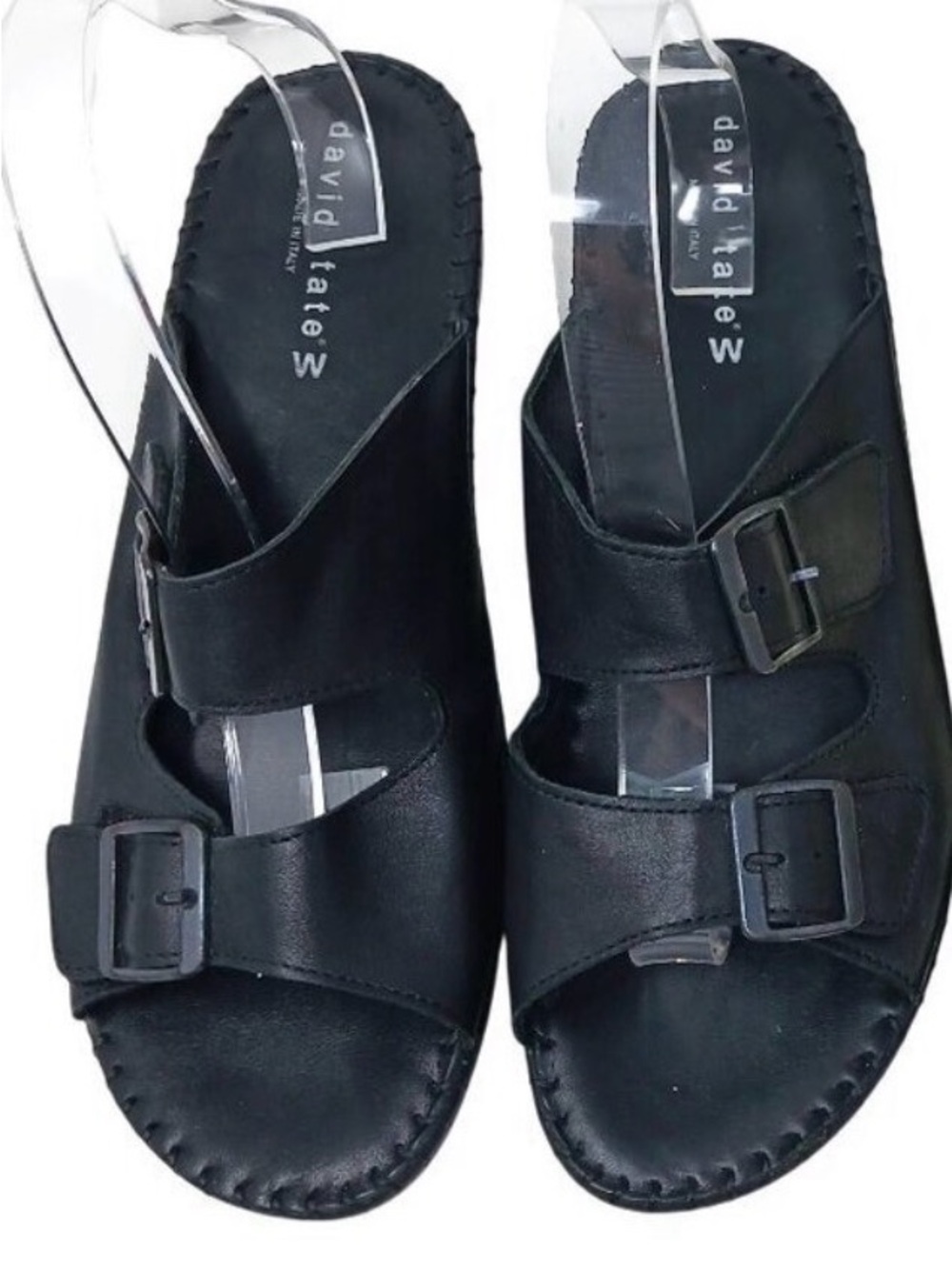 David Tate Black leather sandals 13 fits most 12’s